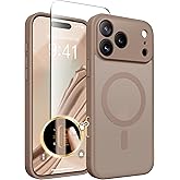 CAPRARO Magnetic for iPhone 17 Pro Case, Upgraded [Full Camera Protection] [Compatible with MagSafe] Protective Translucent Matte Women Girl Phone Case Cover, Withered Brown