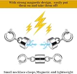 TIESOME 4PCS Double Magnetic Necklace Clasps Silver Jewelry Making view 4
