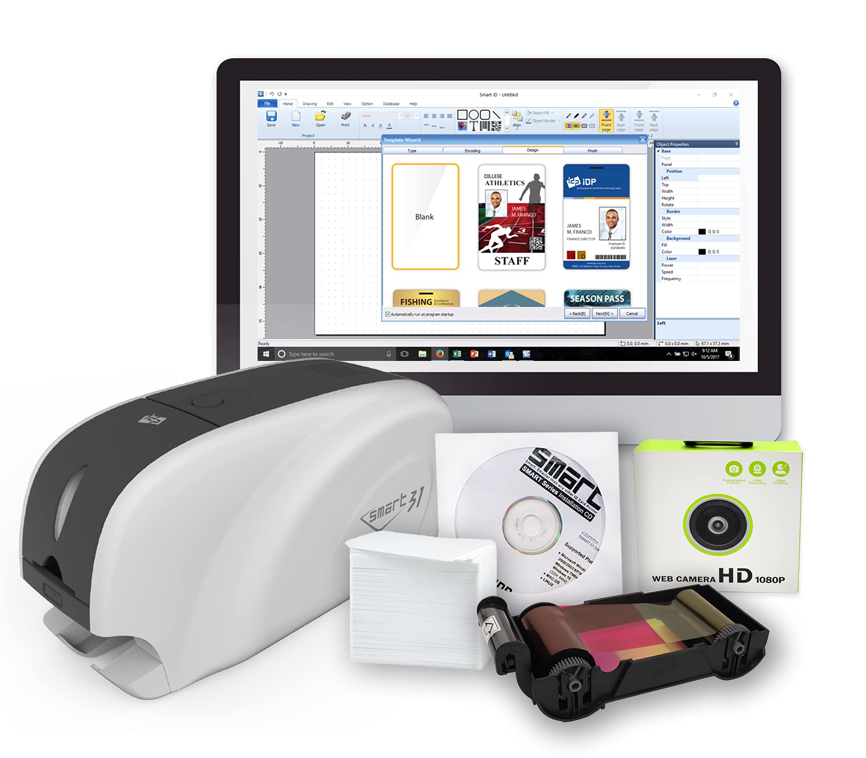 IDP SMART-31 Series ID Card Simplex Printer Bundle