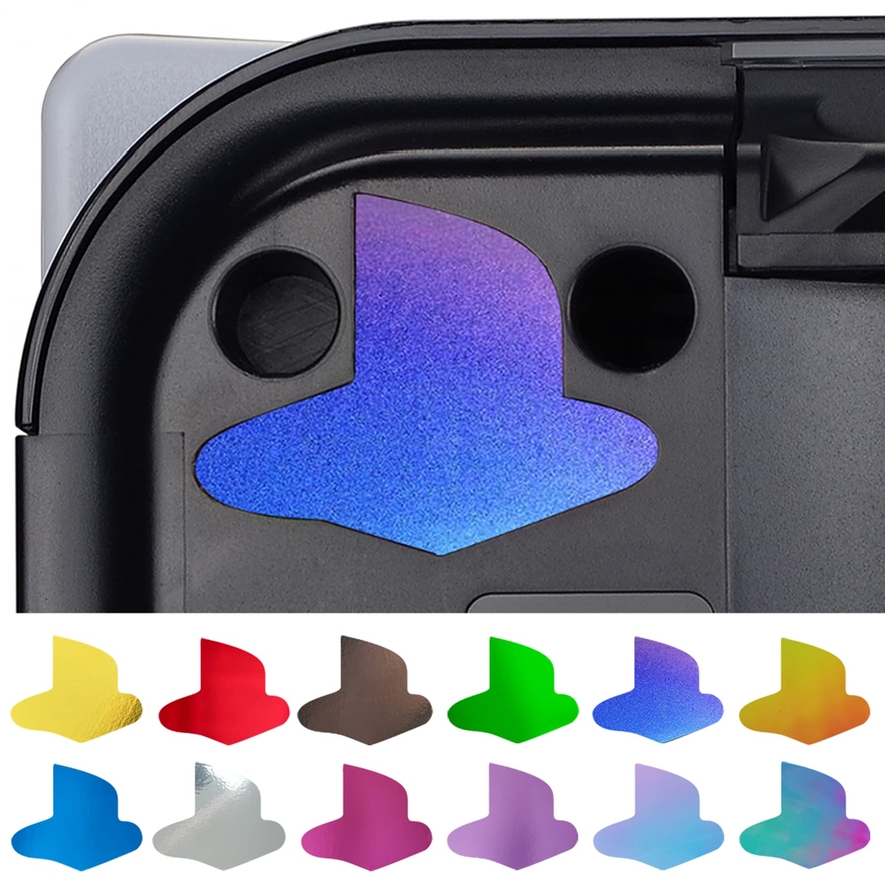 PlayVital Custom Vinyl Decal Skins for ps5 Console, Logo Underlay Sticker for ps5 Console Disc Version & Digital Version - 8 Chrome Shiny Colors & 4 Gradient Styles