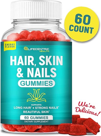 Amazon Com Hair Skin And Nails Gummies With High Potency Biotin