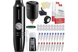 Dragonhawk Tattoo Gun Kit Wireless Tattoo Machine Beginner Tattoo Kit Complete Tattoo Pen Kit Pro Cartridges Tattoo Supplies W085D