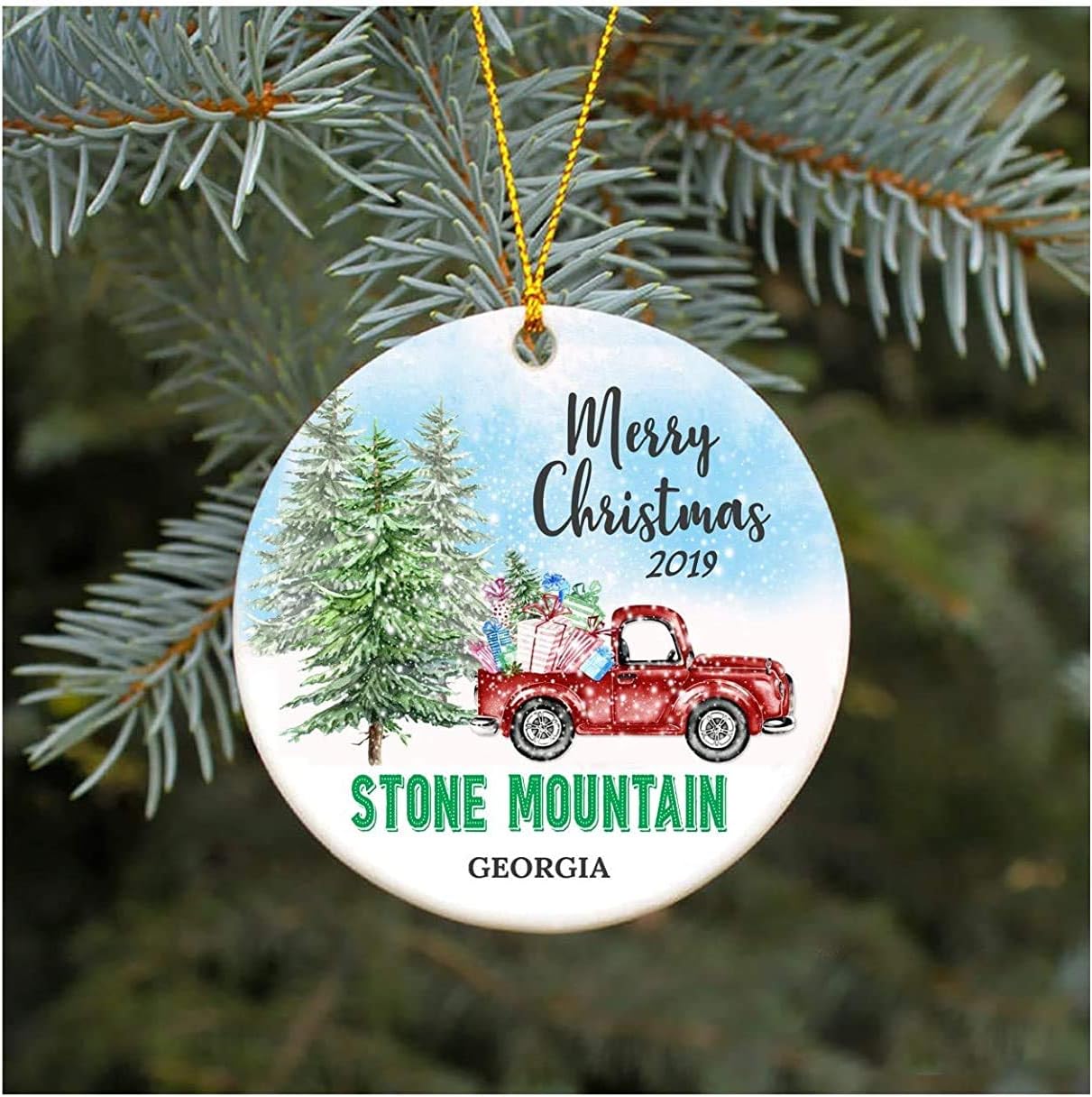 3" Christmas Ornament 2019 Stone Mountain