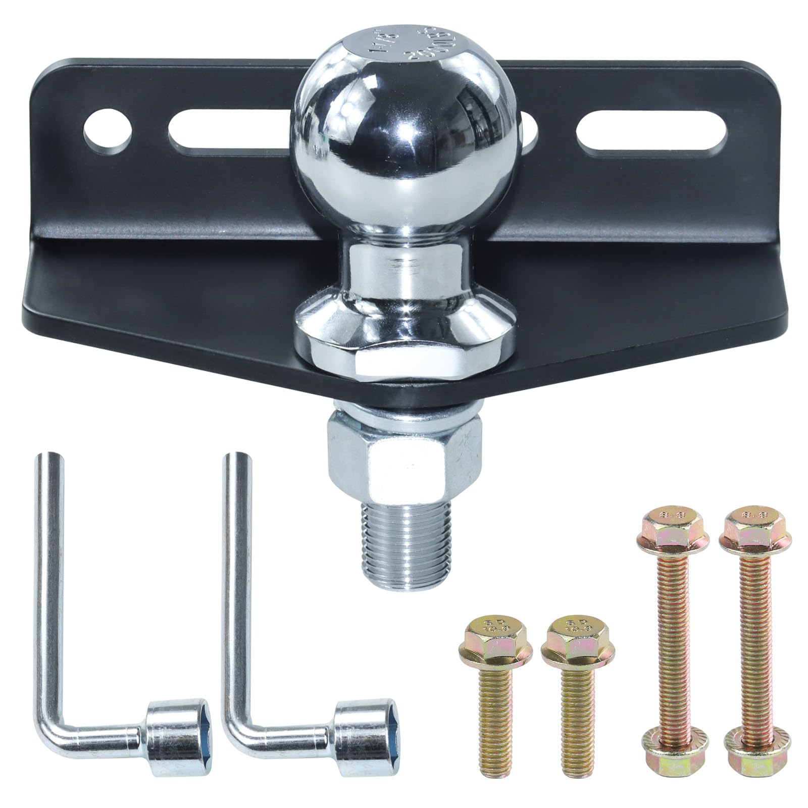 Photo 1 of POSFLAG Thick Heavy Duty Steel Universal Zero Turn Mower Trailer Hitch with 3/4 x 1-7/8-Inch Chrome Trailer Hitch Ball, Garden Tractor Pro Hi Hitch for Cub Cadet Husqvarna Craftsman Riding Mowers