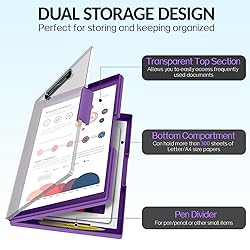 Sooez Clipboard with Storage, Cleaview Clip Boards