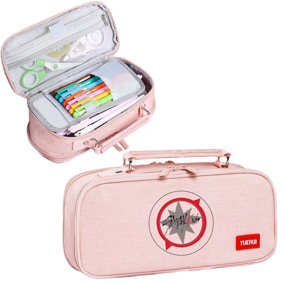 ZHENGGE Kpop Stray Kids Merchandise Large Capacity Pencil Case Storage Pouch for Gifts