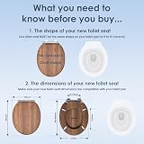 AQUALONA Premium Soft Close Toilet Seat Moulded Wood Teak view 2