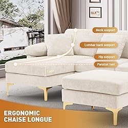 Wrofly U-Shaped Sectional Sofa Couch, 114" Comfy