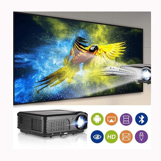 Ai LIFE Proyector inalámbrico LCD HD Bluetooth con WXGA 8200 Lumen ...