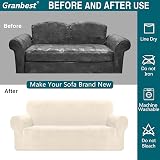 Granbest Oversized Thicken Plush Velvet Sofa Cover 4 Seater Green view 5
