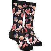 Yrassio Human Organ Anatomy Novelty Crew Socks Casual Crazy Funny Dress Socks For Women Men Teens Gift