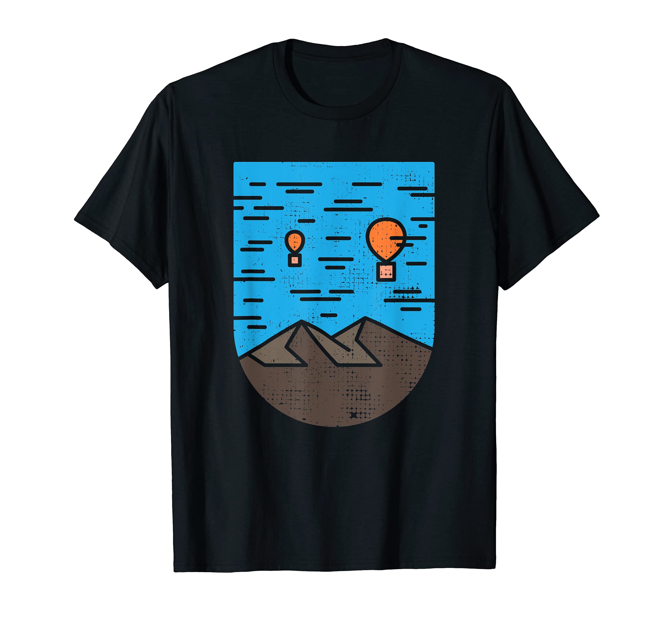 Hot Air Balloon Flying Over The Mountains Hot Balloon T-Shirt