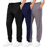 Real Essentials 3 Pack: Boys' Athletic Jogger Sweatpants - Kids Teens Youth Active Sports Pants with Pockets (Sizes 5–18)