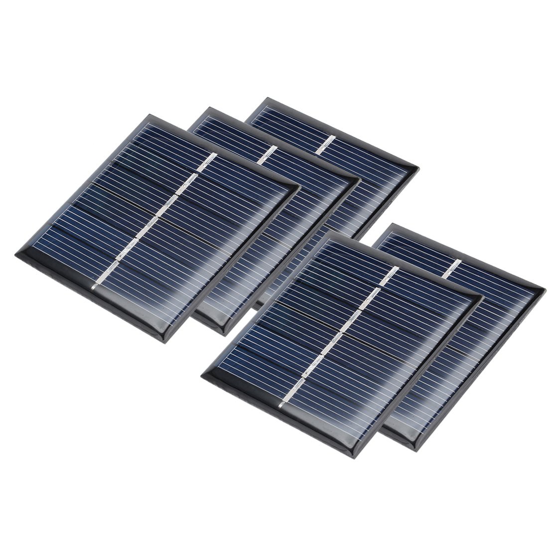 sourcingmap 5Pcs 3V 110mA Poly Mini Solar Cell Panel Module DIY for Light Toys Charger 60mm x 55mm