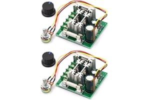 DaFuRui 2Pack Upgraded 6V-90V 15A DC Motor Pump Speed Controller，16KHZ PWM Speed Controller Regulator Module Board with Speed Control Knob (6V-90V 15A DC Motor)