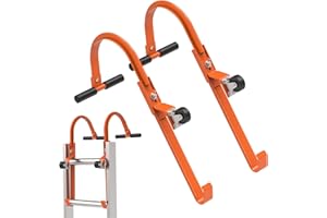 KUNZYE 2 Pack Heavy Duty Ladder Roof Hook with Wheel Rubber Grip T-Bar for Damage Prevention,500 lbs Weight Ratin,Fast & Easy to Access Steep Roof