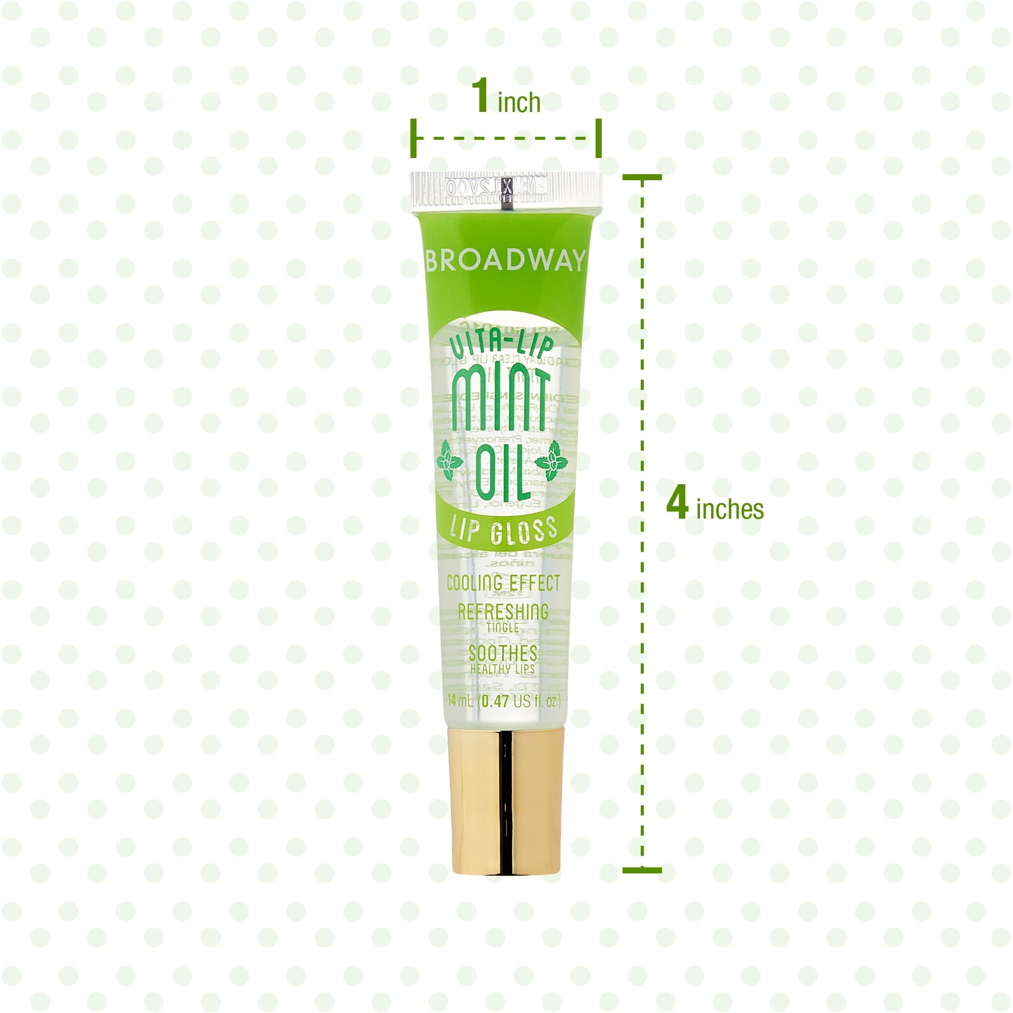 Ruby Kisses Broadway Vita-Lip Clear Lip Gloss (4 Pack Mint, Rosehip, Coconut Oil, Lip Oil Treatment), Ultra-Hydrating & Soothing Formula with Multi-Vitamins, High-Shine Non-Sticky Finish Lip Balm