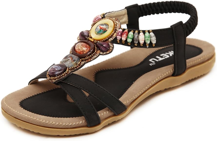 beaded ankle strap sandals