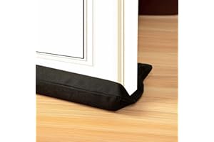Marwood Under Door Draft Stopper 30-38" Adjustable Wind Stopper for Door & Window, Foam Door Sweep Air & Noise Blocker for Bottom of Doors Double Side Seal - Black