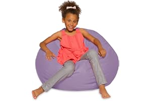 Posh Creations Bean Bag Chair for Kids, Teens, and Adults Includes Removable and Machine Washable Cover, Heather Lavender, 38in - Large