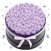 VEVOR Forever Flowers, 50 Preserved Roses in a Box, Eternal Flowers Immortal Bouquet Birthday Present for Women Her Wife Mothers, Anniversary, Valentine's Day,Christmas, Lavender Purple