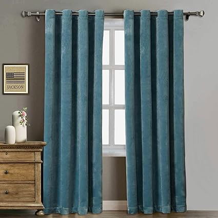 Rhf Super Soft Velvet Curtain Solid Matt Heavy Velvet Curtains Drape Panel Super Soft Handfeel Luxury Nickel Grommet Curtains For Living