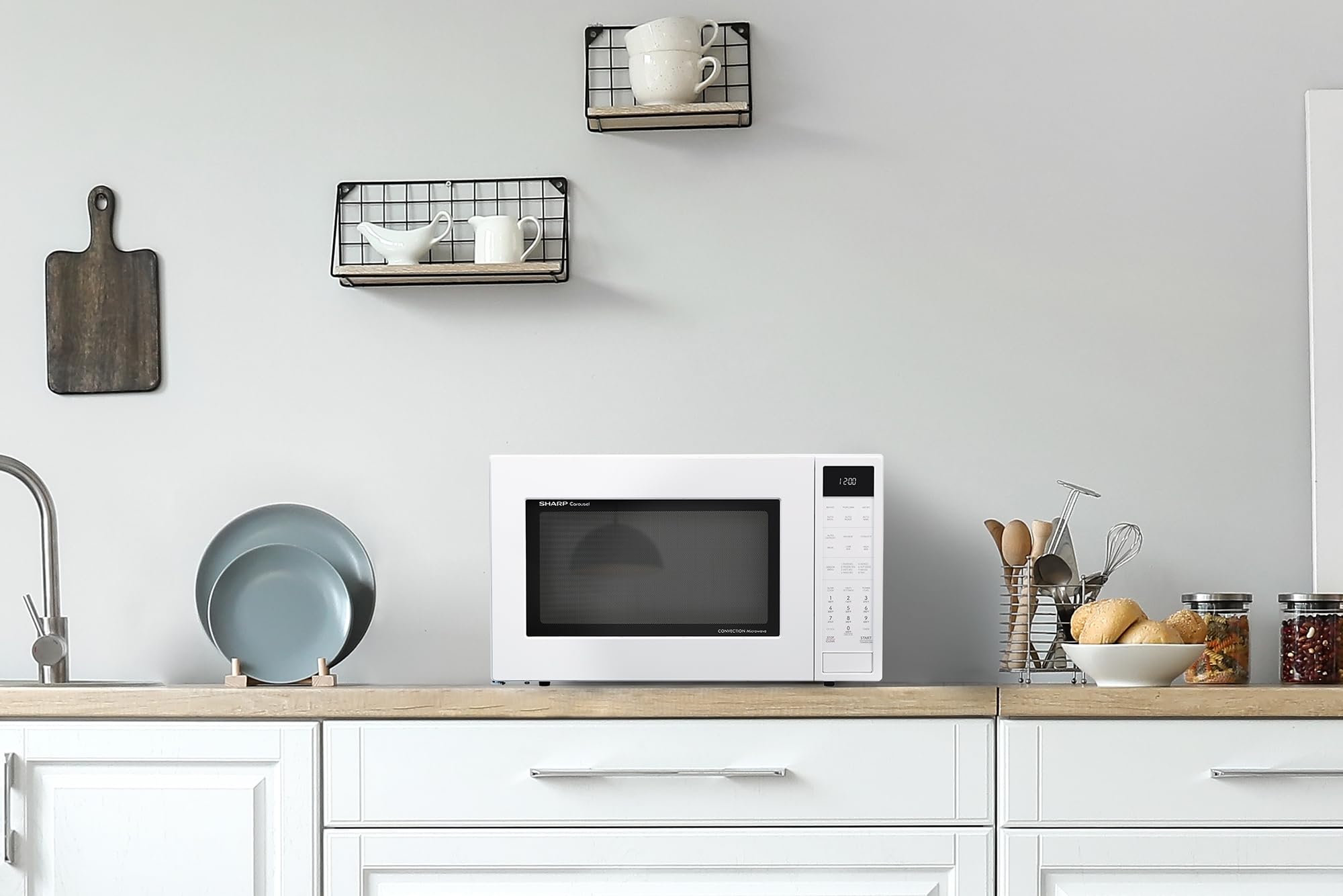 SHARP SMC1585KW Convection Countertop Microwave Oven with Removeable 15.4