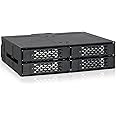 ICY DOCK 4 Bay 2.5 SAS/SATA HDD/SSD Metal Mobile Rack Enclosure for 5.25" Bay (with Fan Control) | ToughArmor MB607SP-B