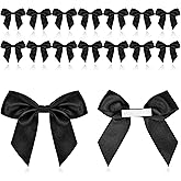 15 Pcs Black Gift Bows, 2.5" Self-Adhesive Gift Wrap Bows Black Satin Ribbon Bow Decor Premade Ribbon Bow Craft Bowknot for Gifts Wrapping Cake Wedding Birthday Party Bridal Shower Baby Shower Decor