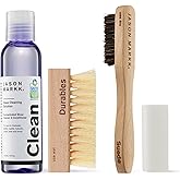 Jason Markk Suede Essentials Bundle, 4-Piece Shoe &amp; Sneaker Care Set, 4oz Deep Cleaning Solution, Two Brushes, &amp; Suede Stain Eraser, Safe for Leather, Nubuck, Cotton, Knits, and More