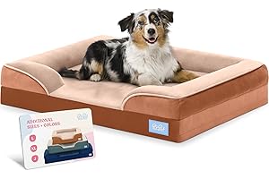 Pitpet Large Dog Bed - Orthopedic Foam, Plush Velvet, Waterproof, Easy Care, Dog-Friendly