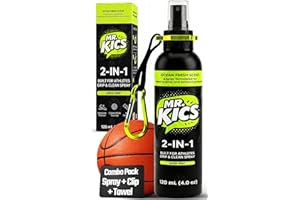 MR.KICS Shoe Grip Spray - Anti-Slip Traction & Sole Rejuvenator for Basketball, Volleyball, Pickleball - 2-in-1 Court Shoe Cl