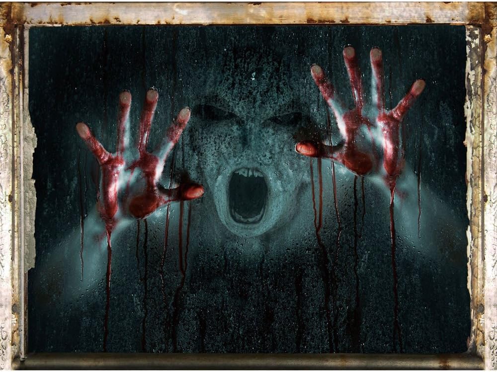 Amazon Com Ouniman Horror 3d Halloween Wall Decals Monster Stickers Scary Bloody Handprint Peel And Stick Decal Wall Murals Wallpaper Poster For Home Door Bedroom Halloween Party Decorations 4styles B Home Kitchen