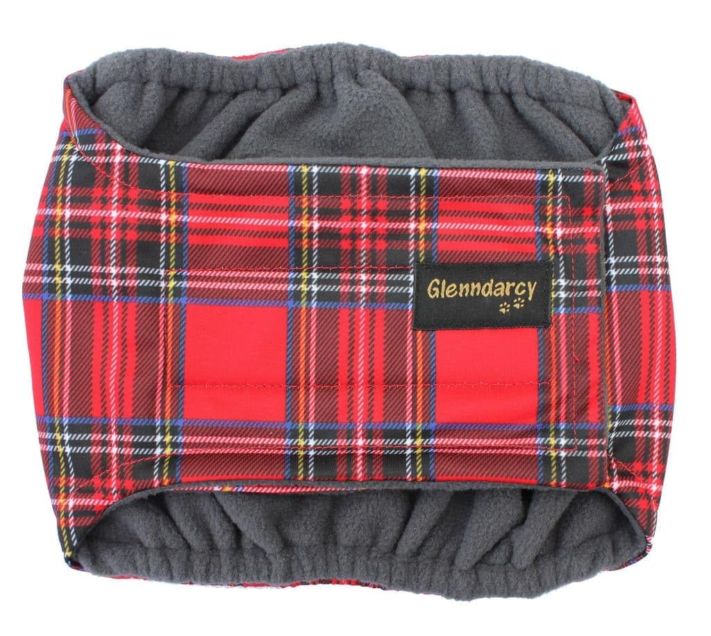 Glenndarcy Male Dog Belly Band - Urine Incontinence - Royal Stewart (Medium Long)