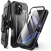 SUPCASE for iPhone 16 Pro Max Case with Screen Protector (Unicorn Beetle Pro), [Built-in Stand & Belt-Clip] [Military-Grade Protection] Full Body Heavy Duty Phone Case for iPhone 16 Pro Max, Black