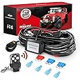 Nilight Remote Wiring Harness for LED Light Bar Wireless Strobe Flash Work Light Driving Lights 12V 15A 16AWG Remote Controller On Off Switch Waterproof Power Relay Blade Fuse-2 Leads
