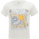 Roxy Girls Short Sleeve Boyfriend Fit Logo Tee, Crew Neck Graphic T-Shirt, Soft & Comfortable