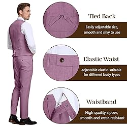 High-End Suits Retro Light Purple Linen Men Suit