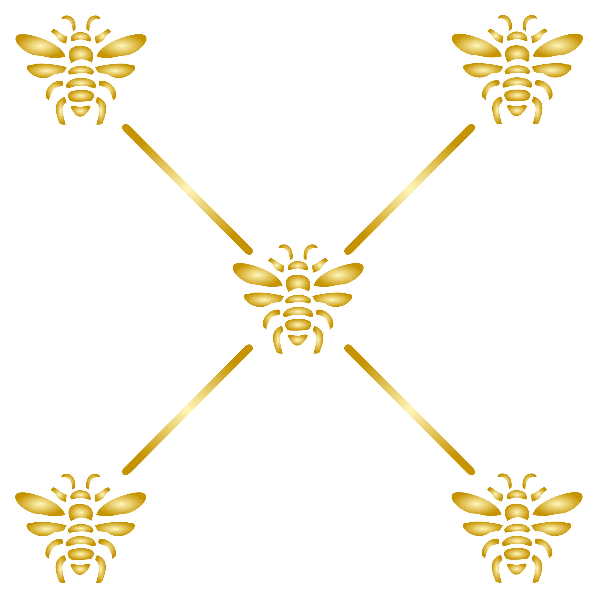 French Bee Trellis Stencil, 16.5 x 16.5 cm (S) - Classic Allover Insect Lattice Wall Stencils