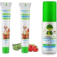 Mamaearth 100 Percent Natural Berry Blast Kids Toothpaste, 50g & Natural Insect Repellent for Babies (100 ml) Combo
