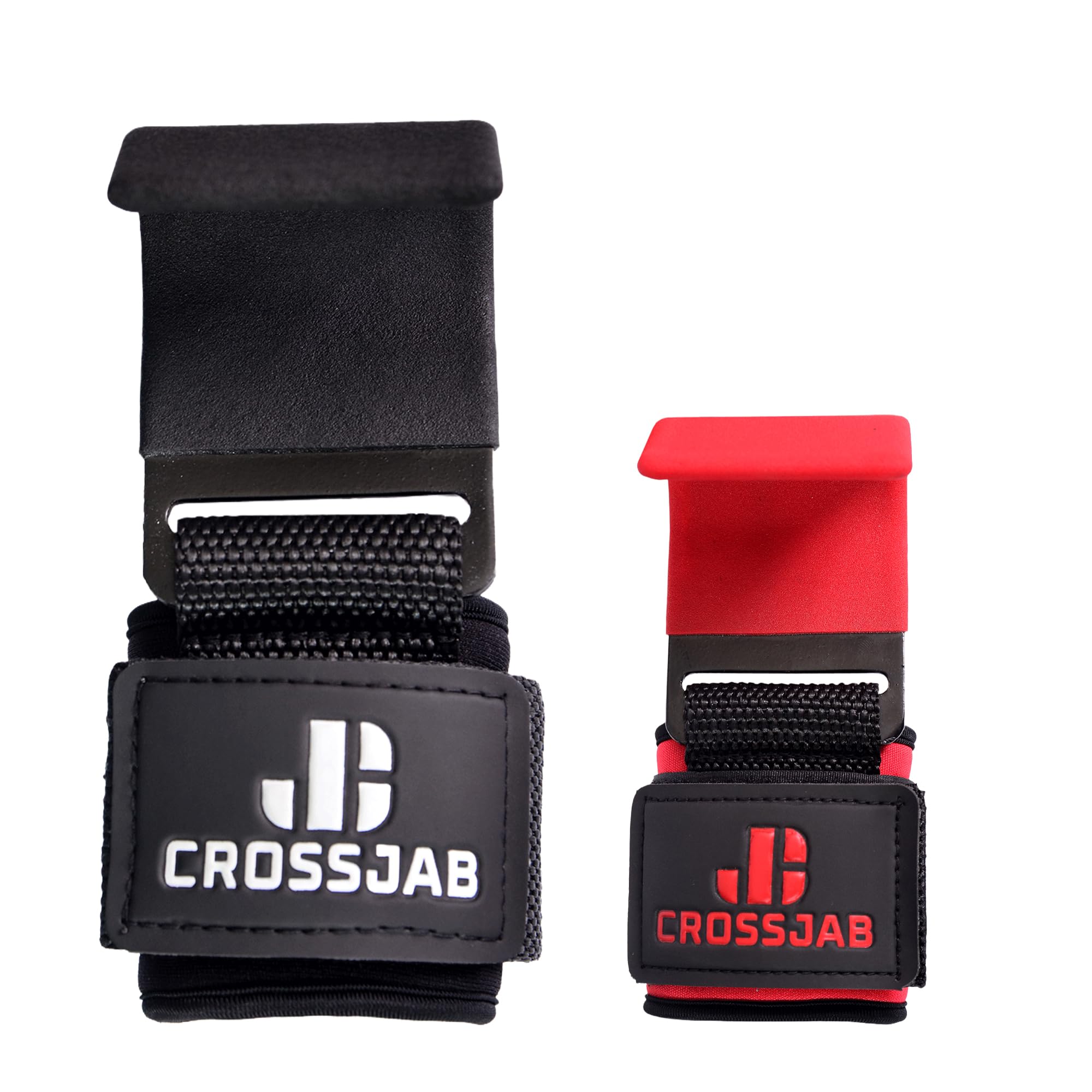 Weight Lifting Hooks Black Straps Pair, Neoprene Padded Wrist Wrap Support Non Slip Rubber Coated Grip Deadlift Powerlifting Chin Pull Up Exercise Fitness Training Bodybuilding Gym Workout (Black)