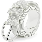 WELROG Rhinestone Belt for Women,Bling Crystal Vintage Belts Shiny Soft for Party Jeans Dresses