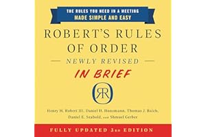 Roberts Rules of Order Newly Revised In Brief, 3rd Edition