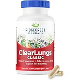 RidgeCrest Herbals ClearLungs Classic Natural Lung Health Support 60 Ct | 30 Servings, 13 Unique Herbs, Nasal Wellness, Respiratory and Bronchial Support, Sinus, Mucus and Immune Health