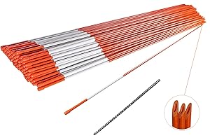 POLAR SNOW PRODUCTS 100 Pack 48 Inch Driveway Markers 5/16 Inch - with 12" Install Drill Bit, Snow Stakes, Snow Plow Markers, Snow Poles, Rods (100)