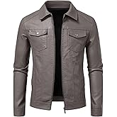 Zbrandy Leather Jacket Men Black Faux Leather Jackets Mens Moto Biker Coat Outwear Windproof