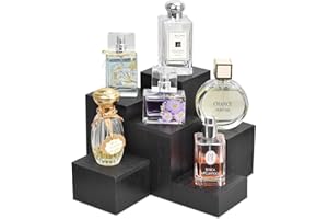 MOOCA Wooden 6 Pcs Square Risers for Display Jewelry and Accessories Display Stand Wooden Risers For Jewelry Figurine, Black Color