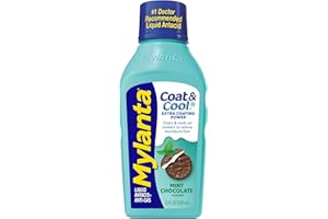 Mylanta Heartburn and Gas Relief, Liquid Antacid, Coat & Cool Formula, Mint Chocolate Flavor, 12 Fl Oz