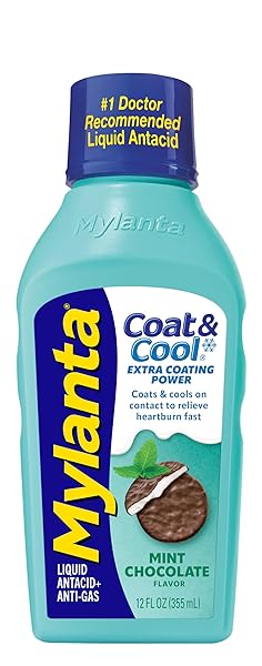 MYLANTA HEARTBURN AND GAS RELIEF, LIQUID ANTACID, COAT...