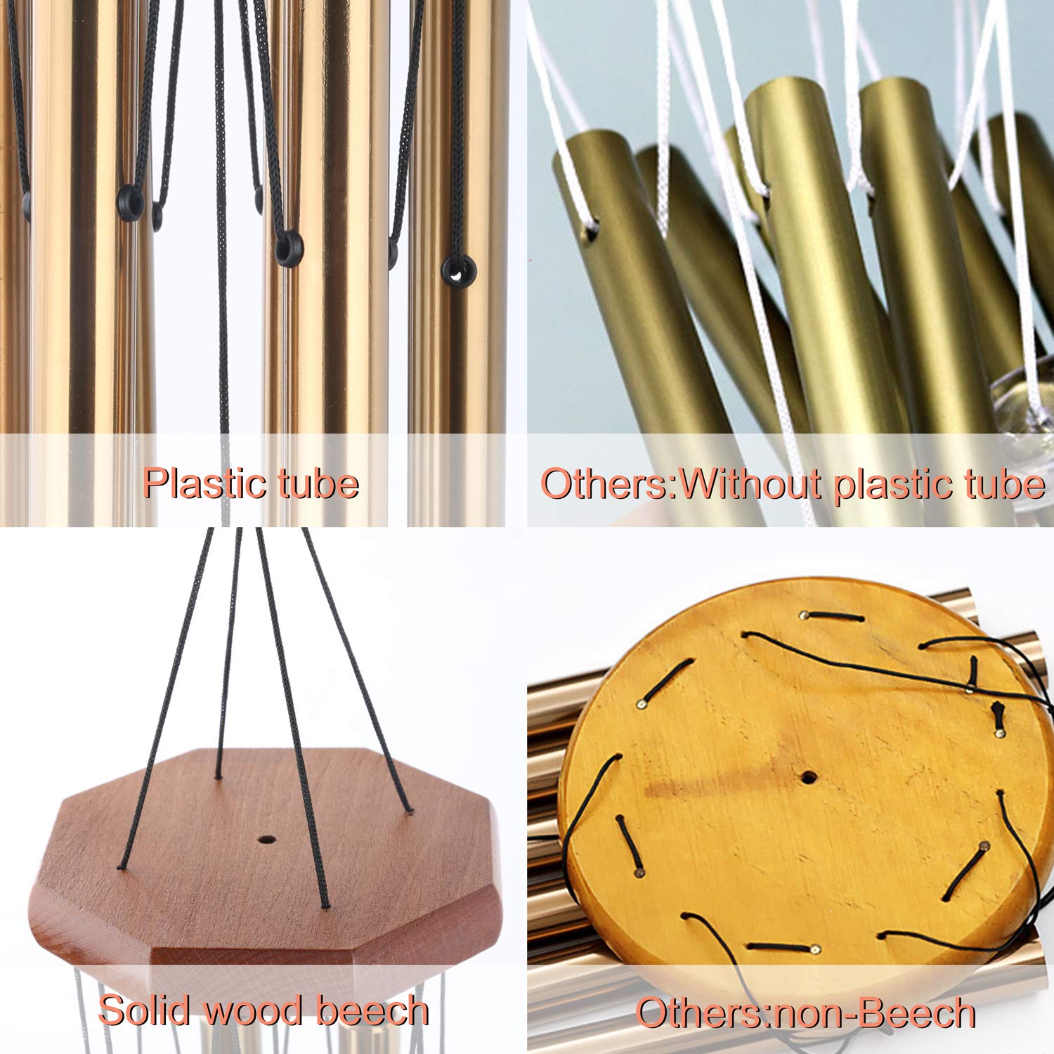 Wind Chime, 29.9” Wind Bell 6 Aluminum Tubes Beautiful Sound, Patio,Garden, Balcony,Yard,Porch,Outdoor,Indoor Décor